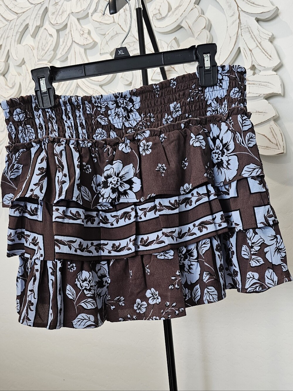 Gianni Bini  Brown White Floral Two-Piece Skort Set Women's Sz XL - Picture 8 of 15